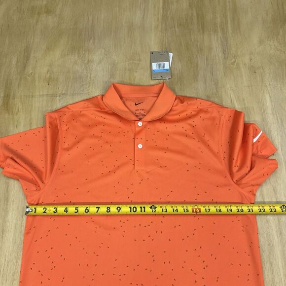 Nike Golf Polo Shirt‎ Pique Performance Mens Sz Medium Orange Lightweight - Picture 6 of 8